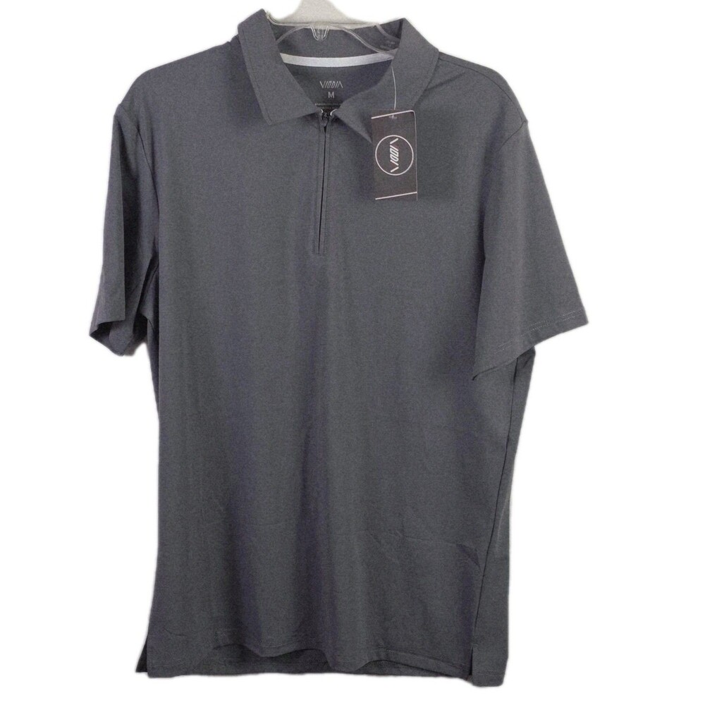 NWT Viodio Men's Medium Gray 1/4 Zip Long Sleeve Pullover